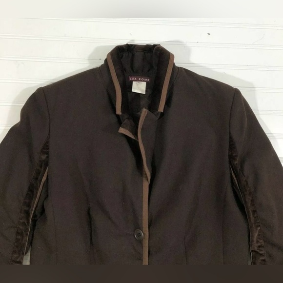 Lea Rome Brown Blazer Jacket Womens Size Large 12 42 Made in France Equestrian - Picture 7 of 11